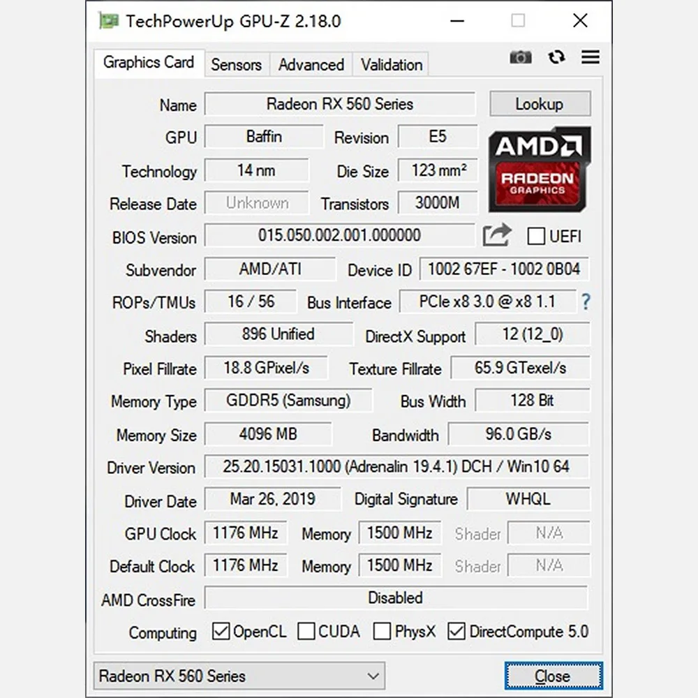 Видеокарта Rx560D 4 ГБ Gddr5 Pci Express 3,0 Directx12, внешняя видеокарта 128 бит для рабочего стола