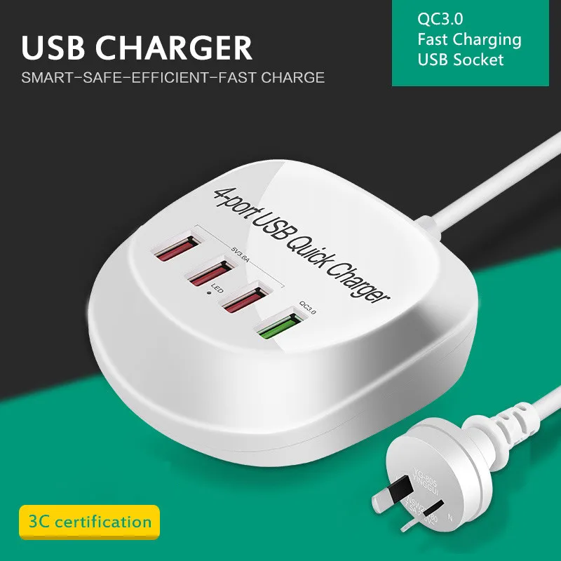 2020 20 Вт 30 мобильный телефон Зарядное устройство 4-Порты и разъёмы USB концентратор