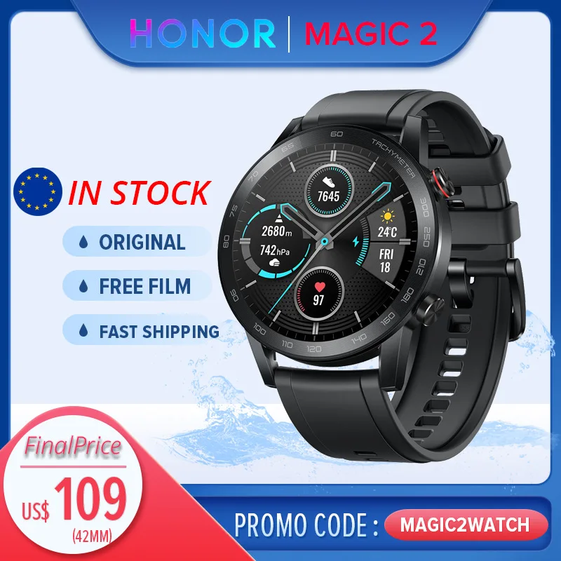  Honor Magic Watch 2 42/46mm GPS Smart Watch Men Fitness Tracker Kirin A1 chip Built-in mic Speaker 