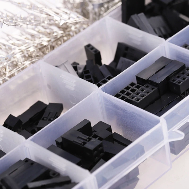 610Pcs Connector 2.54mm Cable Jumper Wire Needle Housing Kit, Male Crimp Pin+ Female Pin Terminal Connector