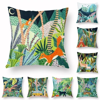 

45X45cm Cute Green peach skin cartoon animal sofa pillowcase Car home decoration soft decorative pillowcase Children's gift