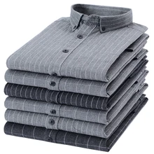 

Casual Pure Cotton Man Plaid Shirt Long Sleeve Breathable Slim Fit Design Male Blouse