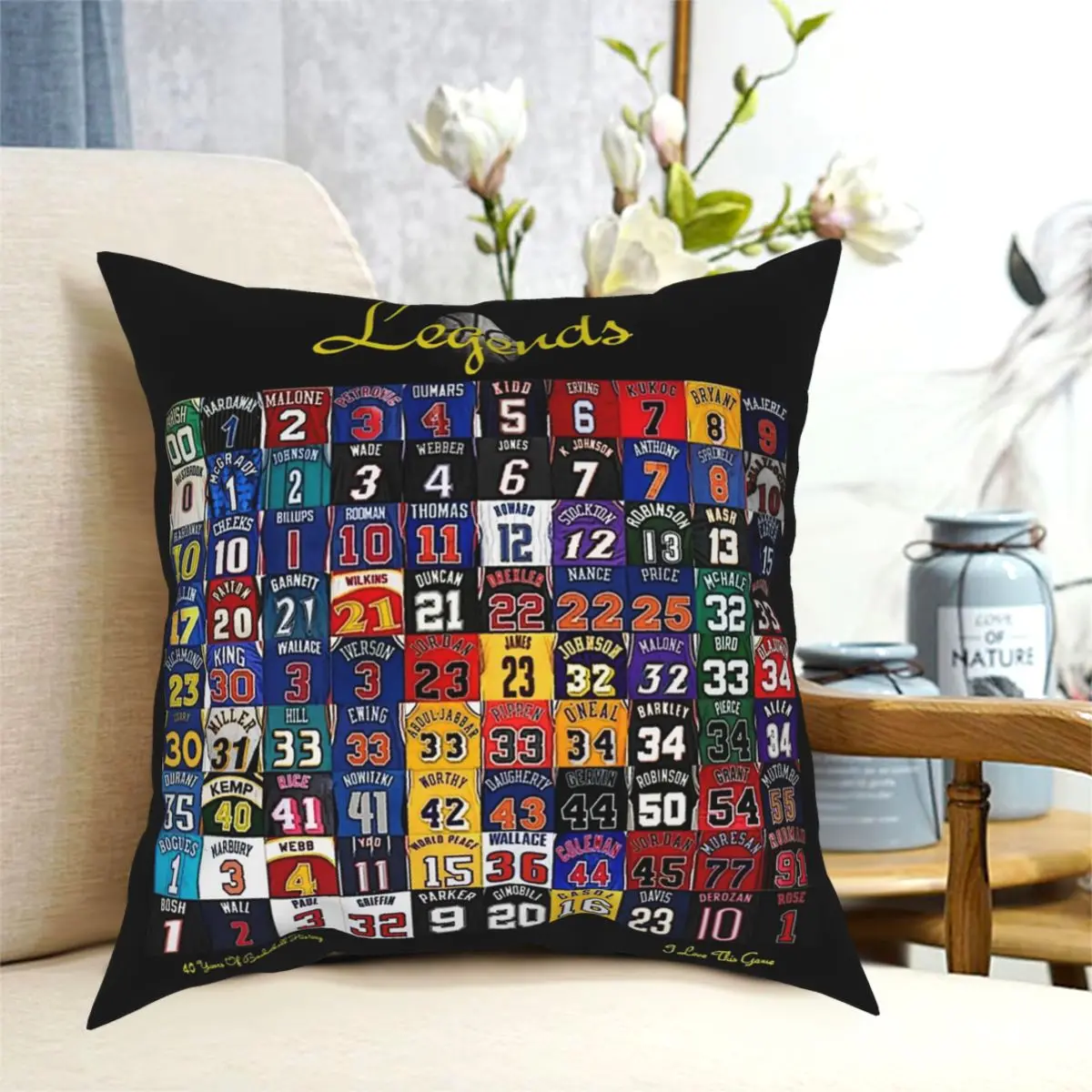 Basketball Legends Pillowcase Polyester Pattern Decorative Pillow Case for Sofa Cushion Cover Wholesale 45*45cm | Дом и сад