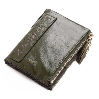 Green LADSOUL Unisex Fashion Vintage Wallet Multi-function Men's Wallet Vintage Men's Wallet PU Leather Zipper Short Wallet - Цвет: Green