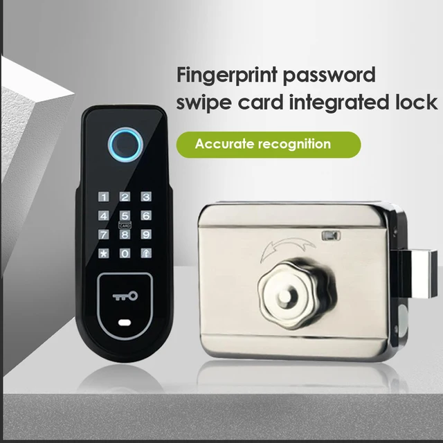 Digital Keypad Door Lock Fingerprint Lock Remote Control Lock Keyless Door Lock Hide Key  Easy install 4