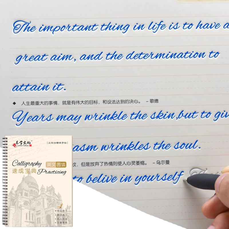 Cursive Writing English Calligraphy Copybook For Adult Children Exercise Groove Handwriting Practice Book Copybook Aliexpress