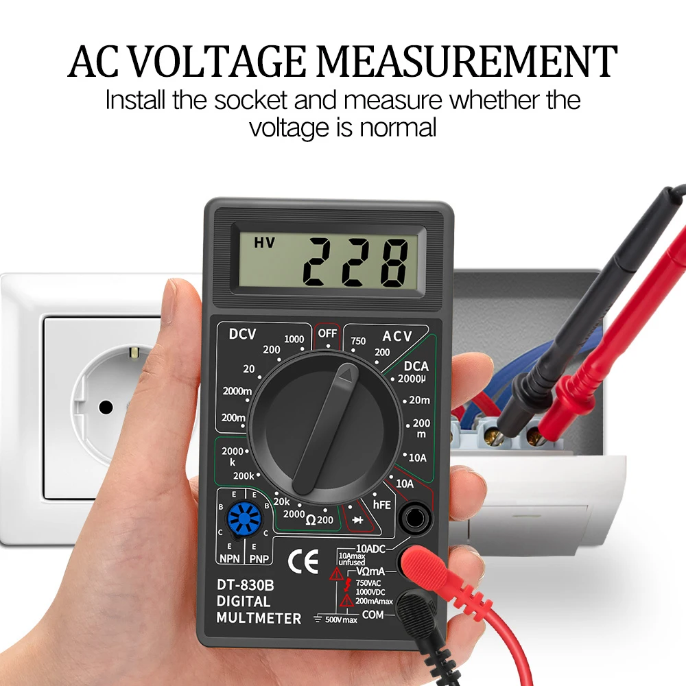 Digital Multimeter Professional Dt830b Ac/dc Ammeter Voltmeter Ohm