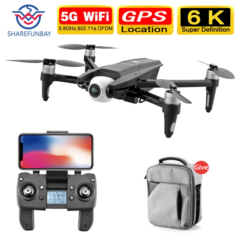 

drone 6k 5g gps high-definition dual camera two-axis gimbal fpv drone flying for 25 min rc distance 1.5km drone 4k profesional