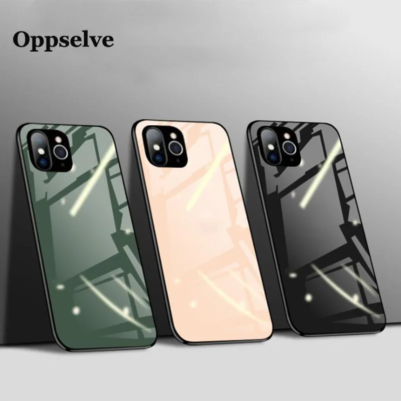 

Oppselve Tempered Glass Cover Seconds Change for iPhone 11 Pro MAX Case Luxury Phone Case For iPhone X XS MAX XR Case Capinhas