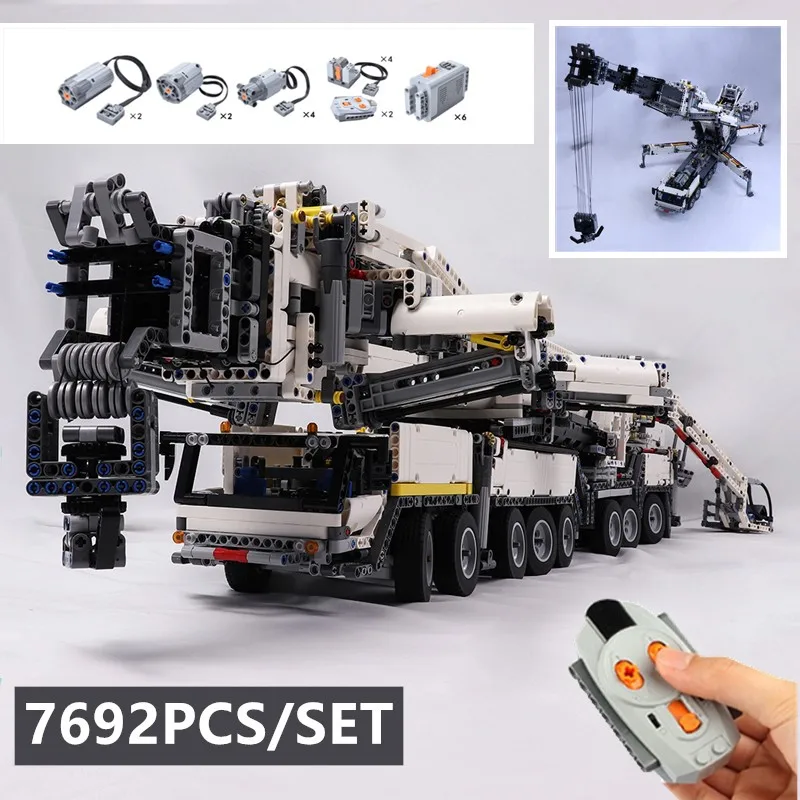 MOC RC двигатель мощный кран LTM11200 fit technic MOC-20920 Строительный набор кирпичные блоки diy игрушка подарок Рождество - Color: LTM11200 With motor