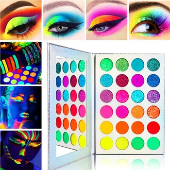 

24 Colors Luminous Eye Shadow Dazzle Phosphor EyeShadow Colour Makeup Plate Flash Eye Makeup Tool