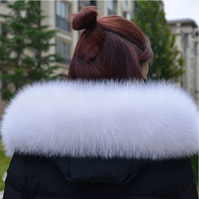 Осень и зима горячая Распродажа кожа мех лисы воротник модный теплый Лисий белый меховой воротник натуральный Лисий мех воротник - Цвет: white
