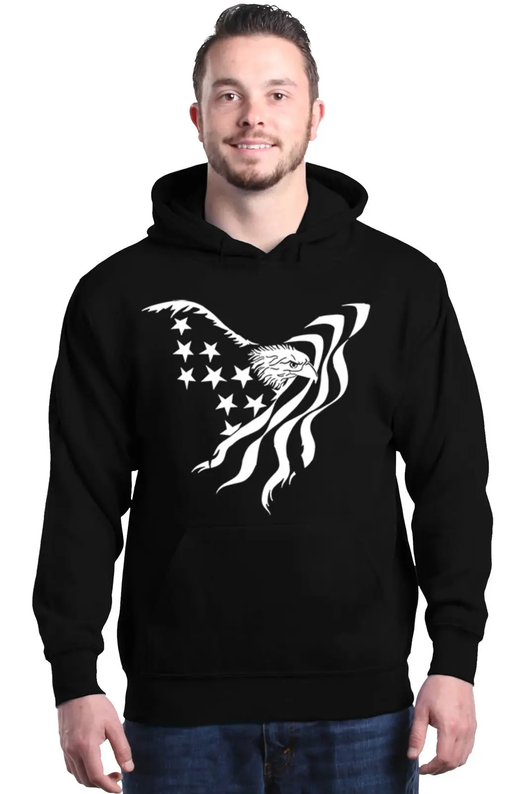 Белые свитшоты с американским флагом 4 июля США|Толстовки и свитшоты| |