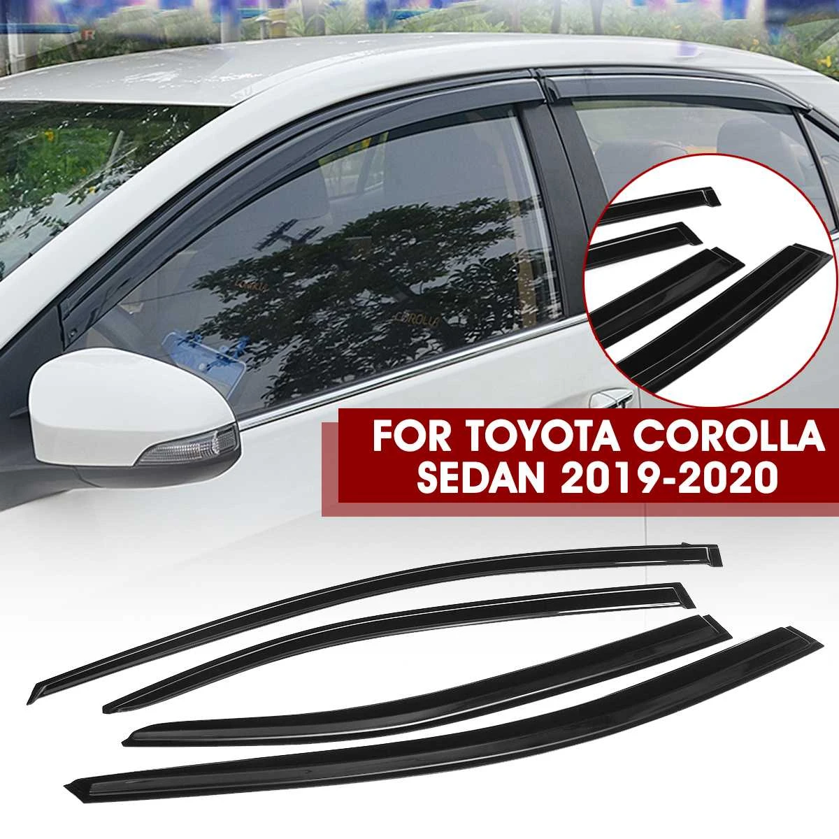 window visor sun guard deflector vent rain shade Toyota COROLLA SEDAN 2020-on