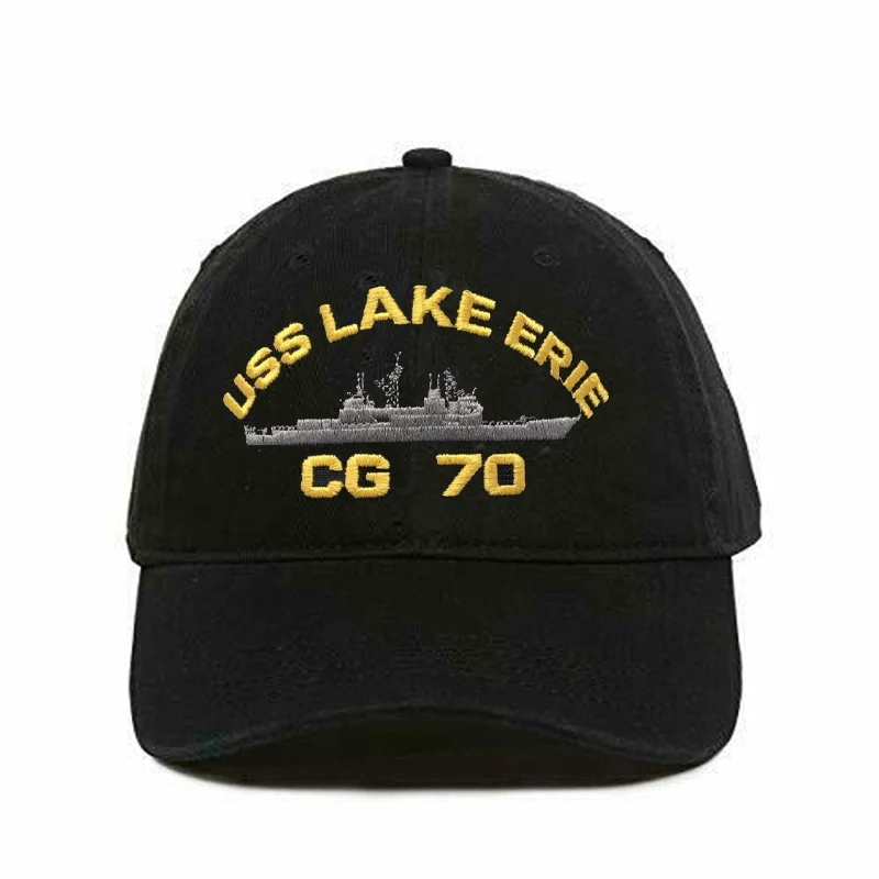 Бейсбольная кепка с принтом шляпа USS Lake Erie CG 70 голубая|Мужские бейсболки| |