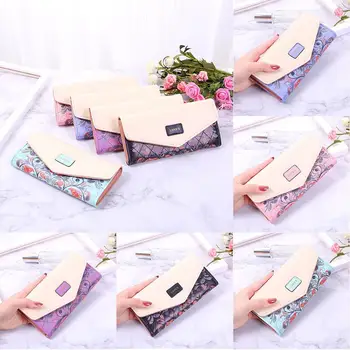 

Ladies wallet creative pastoral small floral long wallet wallet fashion holder student wallet cute card design simple holdi U3P6