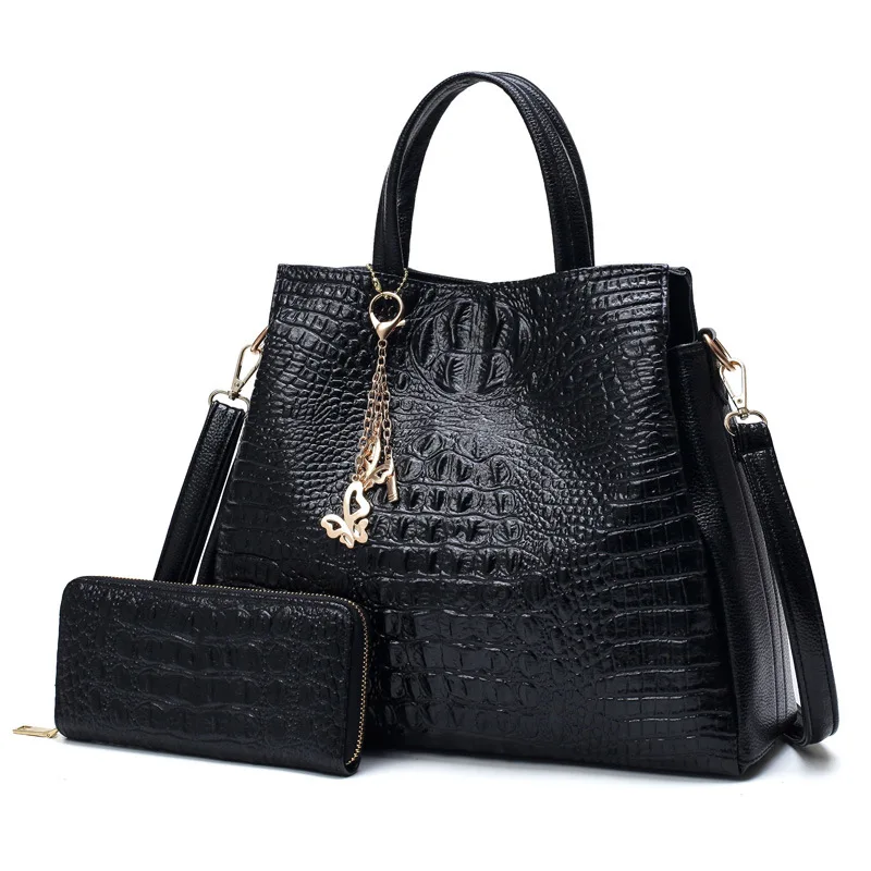 

Crocodile Pattern WOMEN'S Bag 2018 New Style Europe And America Fashion Handbag Crossbody Bag Simple Different Size Bags Large B