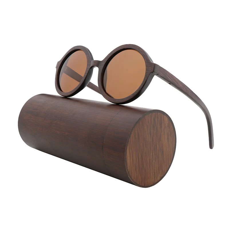 Retro Fashion Sunshades Men's Bamboo Frame Sunglasses Polarized Carved Design Driving Square Style очки солнечные женские 1