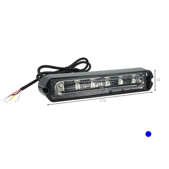 

CARALL LN2716B lamp Led flashing strobe light blue 12V 24V 6W Smd 3535 car emergency warning tractor IP65