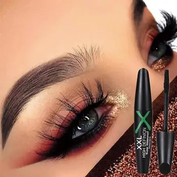 

4D Fiber Mascara Long Eyelash Silicone Brush Curving Lengthening Mascara Waterproof Longlasting Makeup Eye Cosmetic