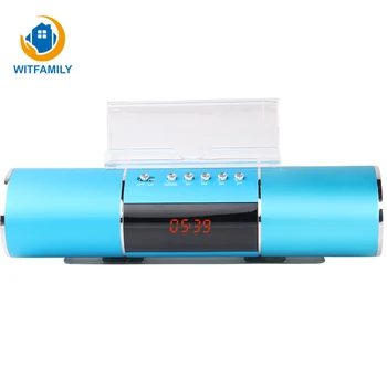 

USB Charging One Click Recording Long Cylinder Radio Alarm Clock Lazy Support Bluetooth Mobile Phone Speakers Plug-in Audio