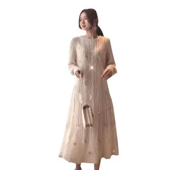 

Knitted Dress Season Long Sweater Knee