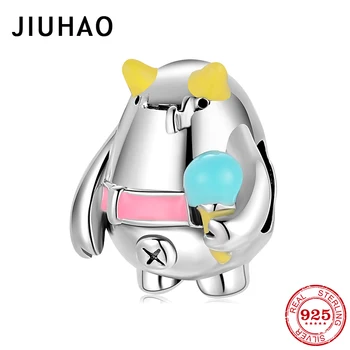 

Colorful enamel Animal series Authentic 925 Sterling Silver charms Jewelry Making fits for original design DIY Bangle Bracelet