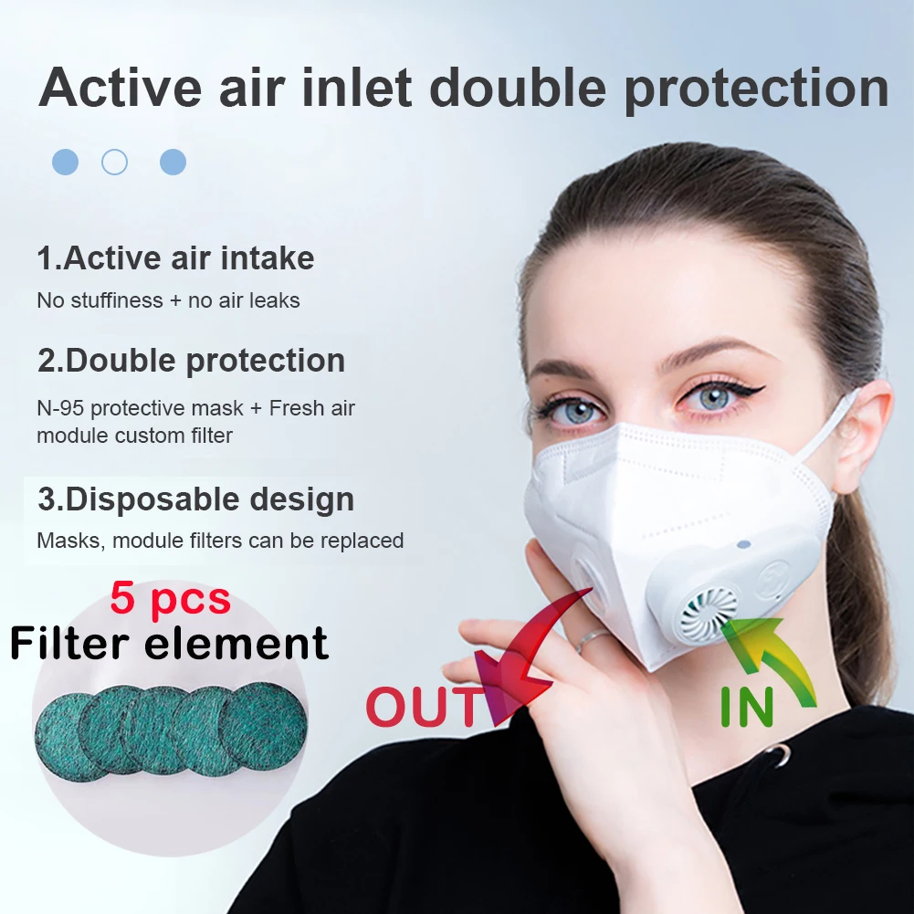 

Smart Electric Face Mask Air Purifying Anti Dust Pollution Fresh Air Supply pm2.5 With Breathing Valve USB Charging Safe Mask
