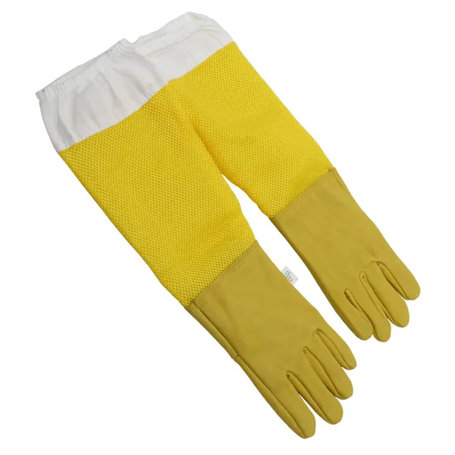 1Set Méhészeti Kesztyű Kecskebőr Méh Betartása A Szellőztetett Méhész Hosszú Ujjú Felszerelések Szerszámok - Image 2