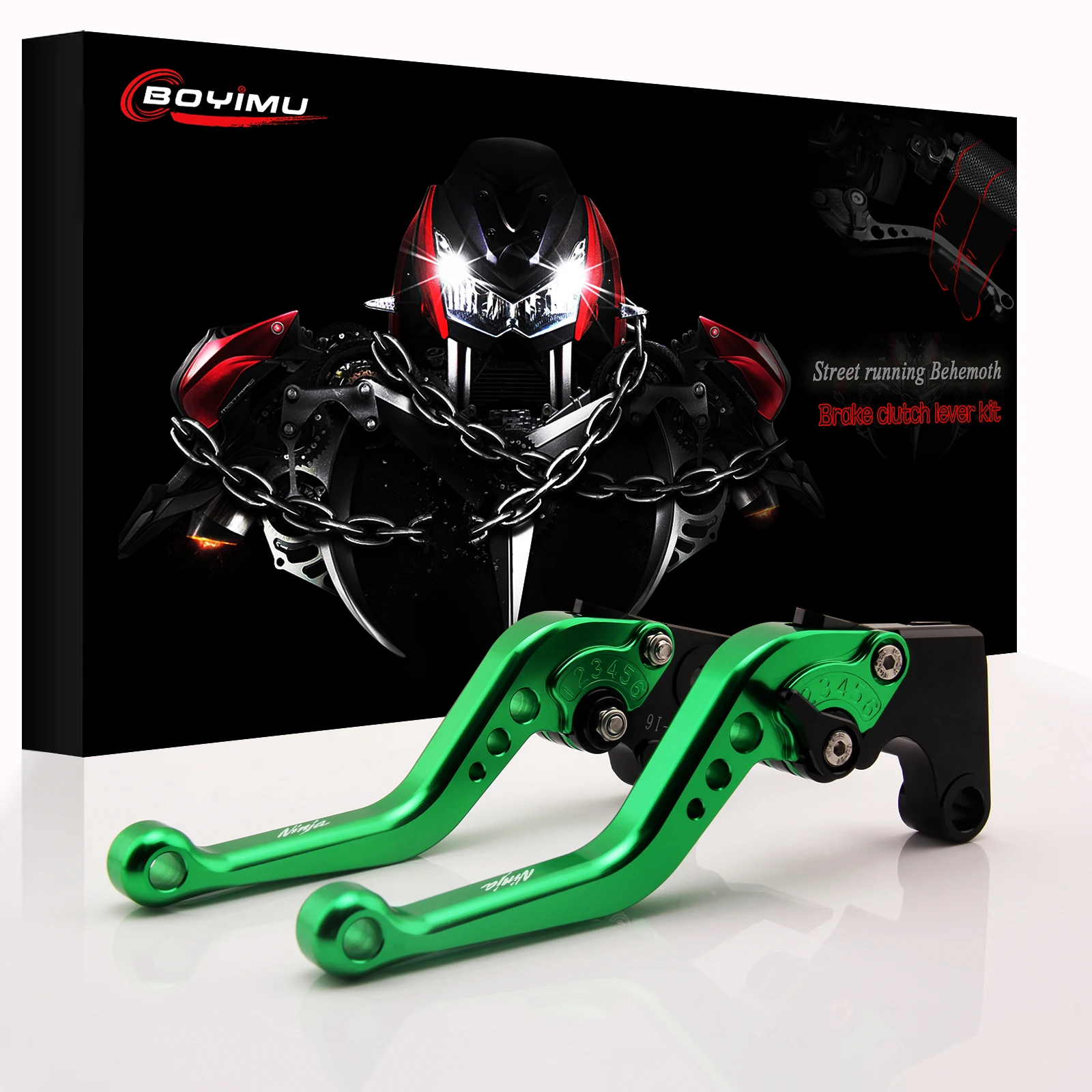 Green Moto Parts Freni Leve Frizione Per Kawasaki Ninja 125 2019 Ninja 250R 08-12 Ninja 300R 13-18 Logo Ninja