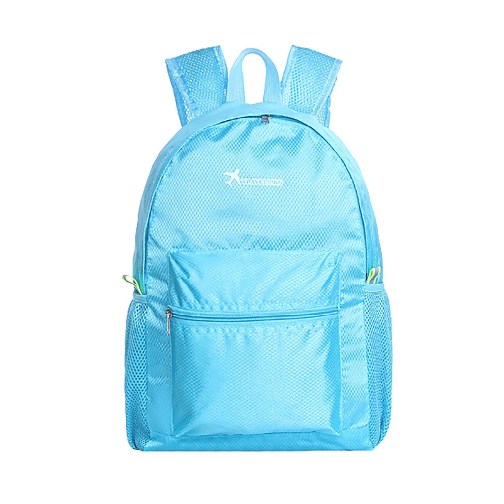 Blue Новинка, Одноцветный рюкзак, mochila feminina, спортивный светильник, для улицы, рюкзак, sac a dos, светильник, простой, складной, рюкзак, placak# C8 - Цвет: Blue