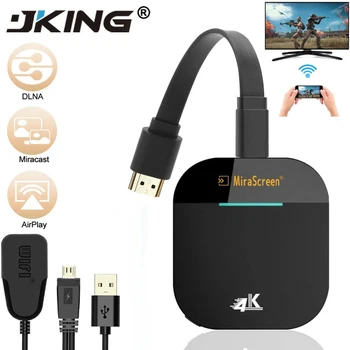 

JKING Mirascreen G5 2.4G 5G 4K Wireless HDMI Dongle TV stick Miracast Airplay Receiver Wifi Dongle mirror Screen streamer cast