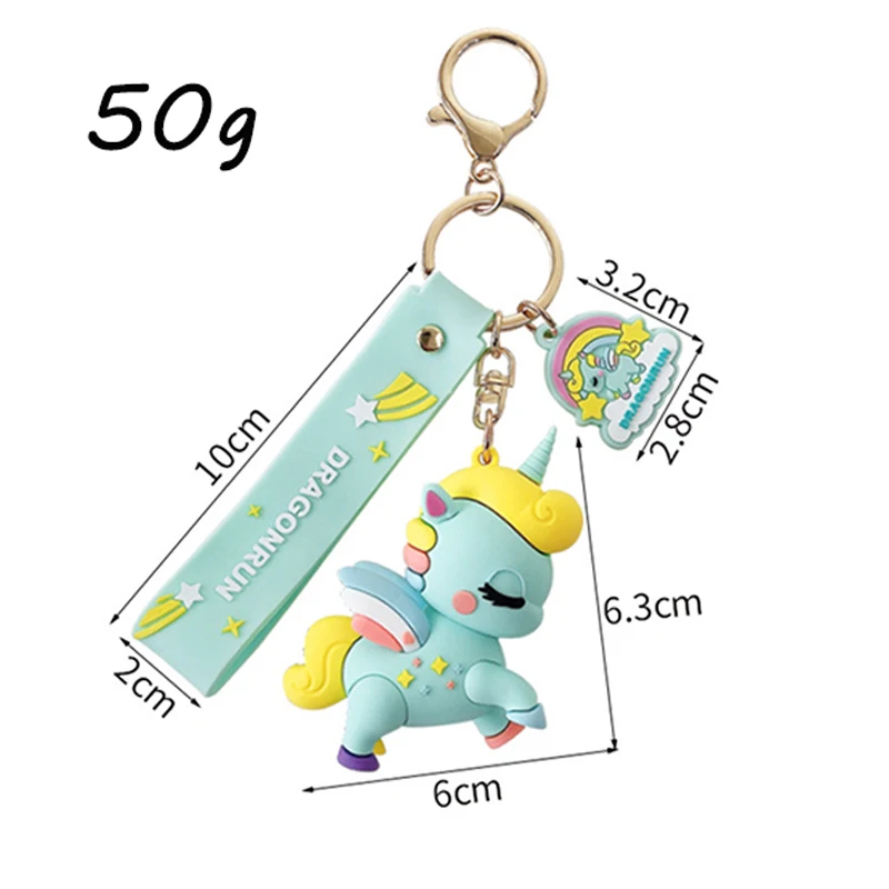 Rainbow Unicorn Keychain, Cartoon Silicone Doll, Creative Personality, Car Backpack, Couple Pendant Decoration, Cute and Funny 6