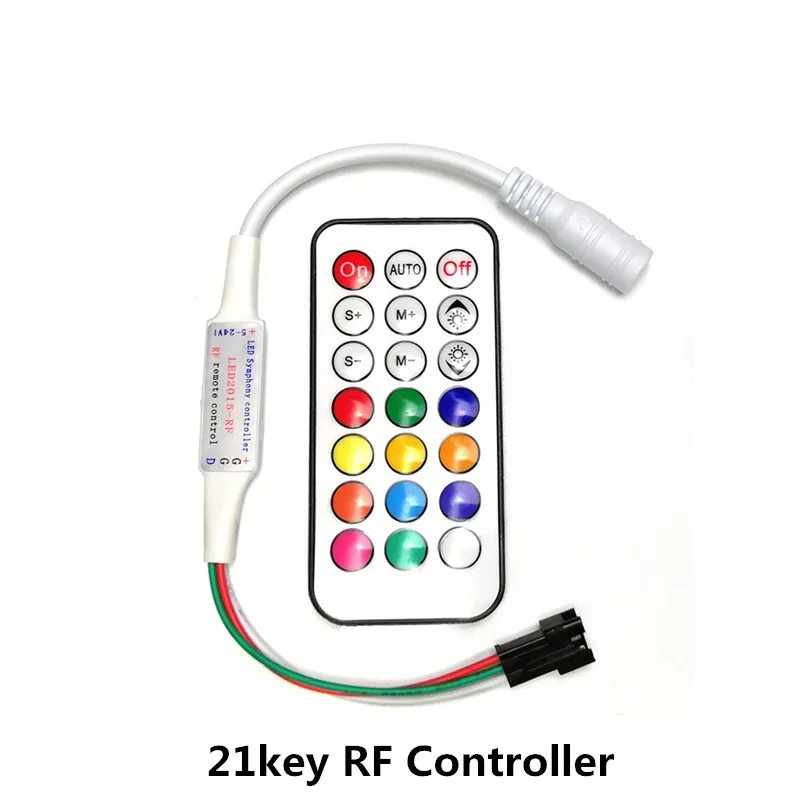 RF 14/17/21Keys USB/DC LED Pixel Strip Light Controller For WS2811 WS2812B SK6812 1903 With Remote Controller DC5-24V