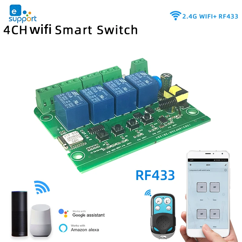 eWeLink Smart Remote Control Wifi Wireless Switch Module 1CH 4CH DC 5V