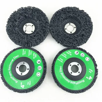 

4pc 4 Black Poly Strip Disc Car Paint Rust Removal Clean Grinder Wheel 46 Grit