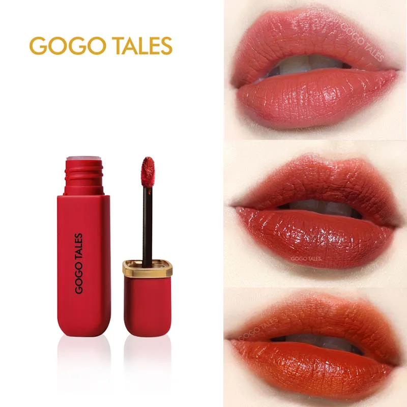 Gogo tales lip makeup brown red lip gloss long lasting waterproof soft Ultrathin pigment velvet matte liquid lipstick BN216