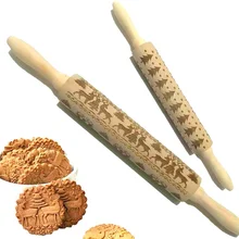 Зимняя новогодняя Снежинка лазерное тиснение Скалка бисквит тесто шаблон палочка инструмент для выпечки лапша торт резьба палочка