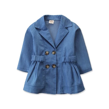 

Autumn Toddler Kid Girl Windbreaker Solid Fashion Outdoor Long Coat Children Baby Clothes Top