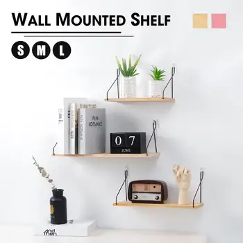 

Retro Storage Shelf Wall Mounted Iron Wooden Storage Rack Holder Hanging Rack diy Home Storage Decoration Organization Organizer