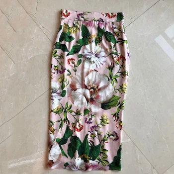

2020 Women Flower Long Skirt Summer Beach Sunny Female Skirts Floral Silk Tutu Skirt