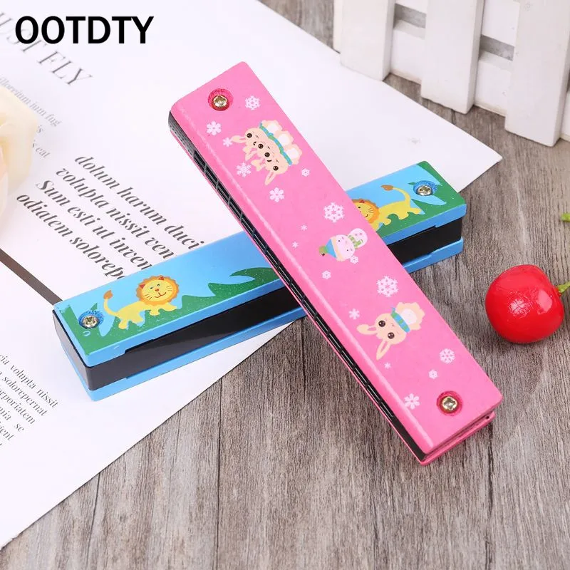 OOTDTY губная гармоника дерево 16 отверстий Дети Малыш музыкальная игрушка