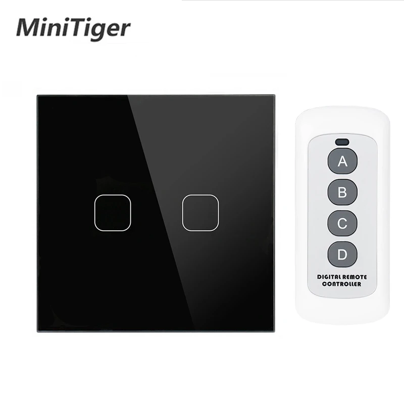 Minitiger сенсорный выключатель 1 2 банда 1 способ беспроводной пульт дистанционного управления светильник Светодиодный индикатор для RF433 сенсорный переключатель большой пульт дистанционного управления