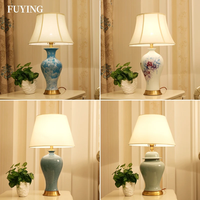 

Chinese Style Jingdezhen Ceramic Table Lamp for Living Room Luxury Bedroom Bedside Study Desk Lamp Decor Led Reading Night Light