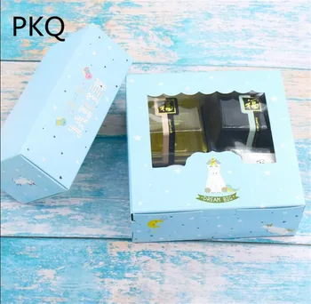 

20pcs Transparent Window Gift Box for cake packing Handmade cookies Packing Box Egg Tart Packaging Wedding Favor Gift Cake Box