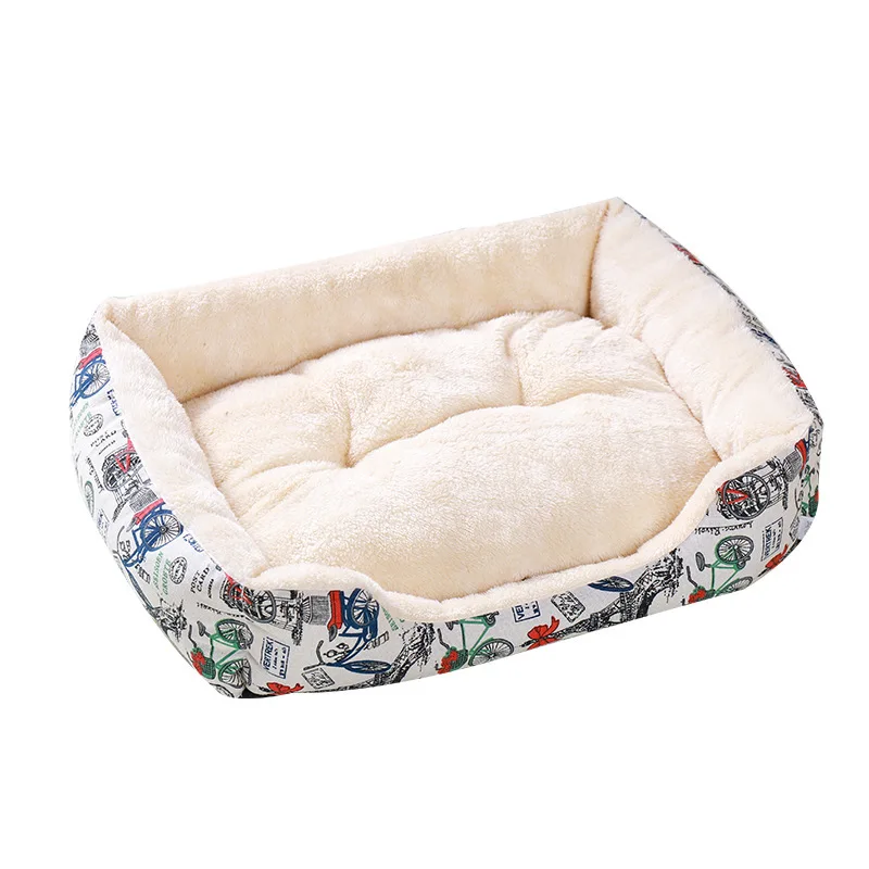 Водонепроницаемая кровать для собак, дышащий зимний теплый диван для собак, мягкий материал, гнездо для собак, питомник для маленьких и больших домашних животных - Цвет: J