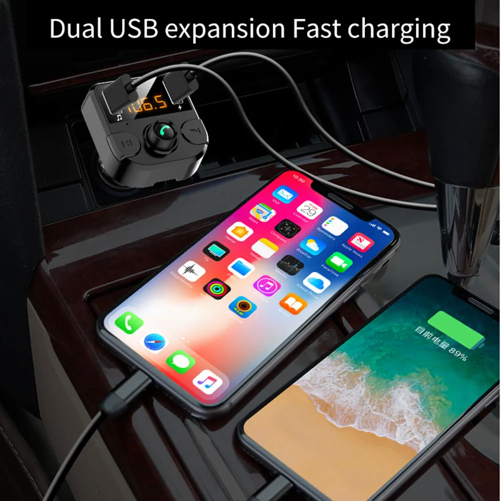 Автомобильный 12-24 В BT36B Bluetooth 5,0 автомобильный комплект MP3 плеер fm-передатчик с двойным USB зарядным устройством Handsfree музыкальный аудио приемник