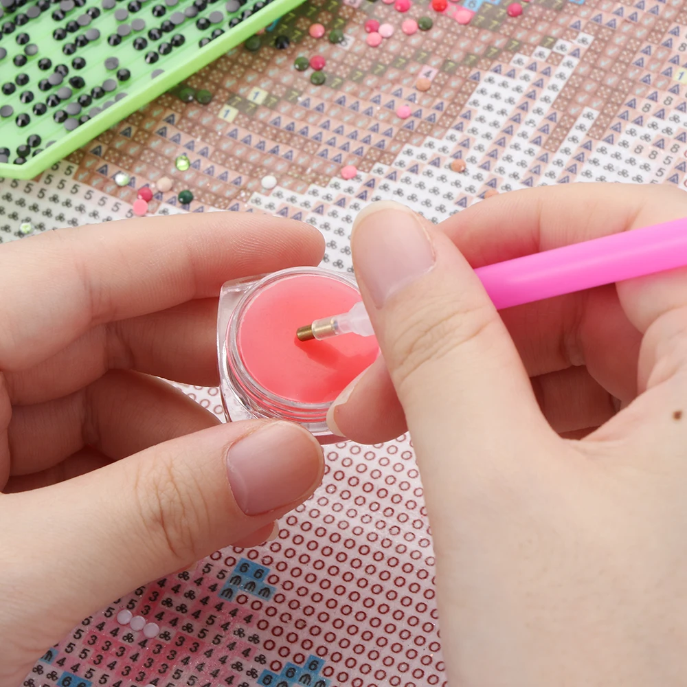 New Paste DIY Sticker Dotting Diamonds Point Pen Drilling Mud Diamond  Painting Wax Diamond Cross Stitch Embroidery Tools