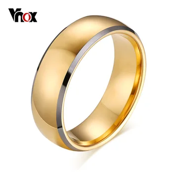

Vnox Not Scratch Real Tungsten Carbide Wedding Bands Ring Gold Color