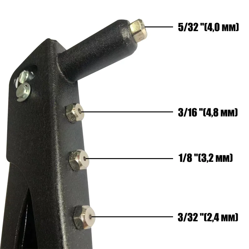 Rivet Gun Kit with 150 Pcs Rivets,Hand Riveter Set, 4 Sizes of Rivet Heads Attached, Hand Rivet Gun Tool for Metal, Wood